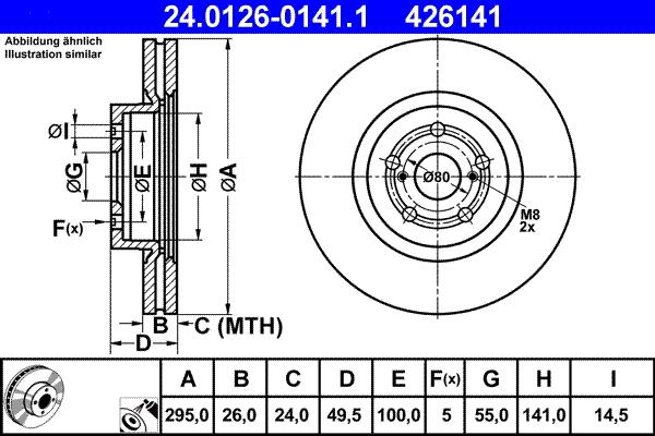 ATE 24.0126-0141.1 - Спирачен диск vvparts.bg