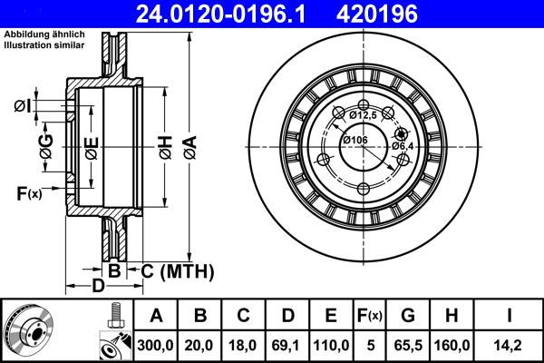 ATE 24.0120-0196.1 - Спирачен диск vvparts.bg