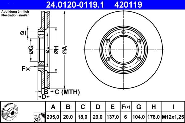 ATE 24.0120-0119.1 - Спирачен диск vvparts.bg