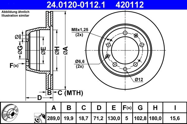 ATE 24.0120-0112.1 - Спирачен диск vvparts.bg