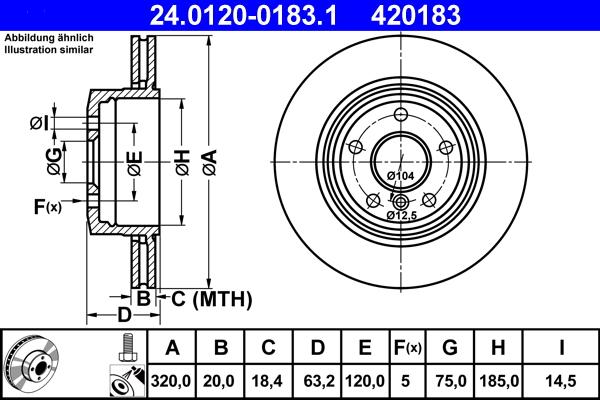 ATE 24.0120-0183.1 - Спирачен диск vvparts.bg