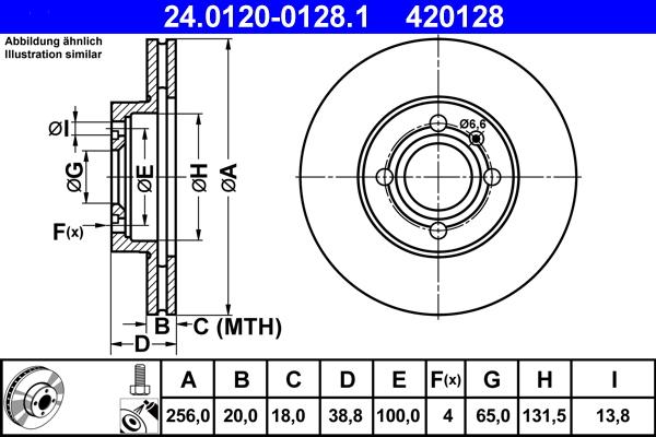 ATE 24.0120-0128.1 - Спирачен диск vvparts.bg