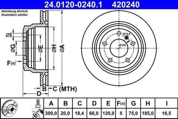 ATE 24.0120-0240.1 - Спирачен диск vvparts.bg