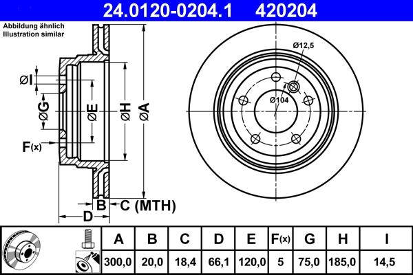 ATE 24.0120-0204.1 - Спирачен диск vvparts.bg