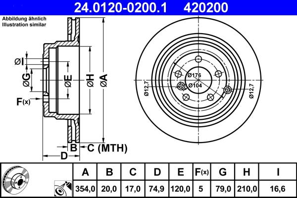 ATE 24.0120-0200.1 - Спирачен диск vvparts.bg