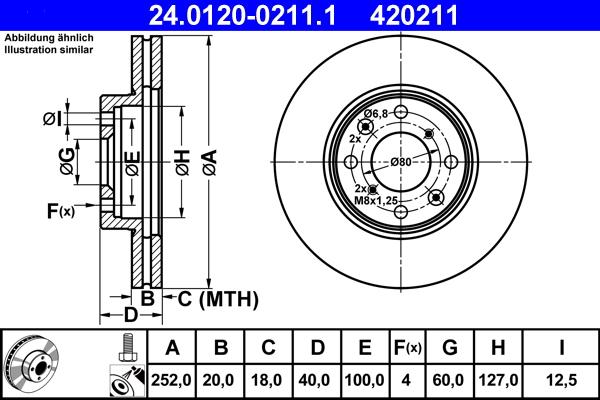 ATE 24.0120-0211.1 - Спирачен диск vvparts.bg