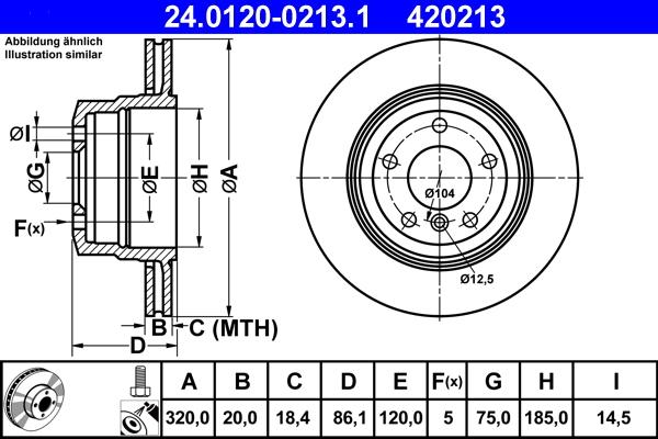 ATE 24.0120-0213.1 - Спирачен диск vvparts.bg