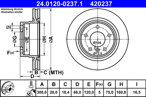 ATE 24.0120-0237.1 - Спирачен диск vvparts.bg