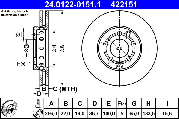 ATE 24.0122-0151.1 - Спирачен диск vvparts.bg