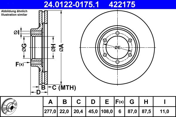 ATE 24.0122-0175.1 - Спирачен диск vvparts.bg