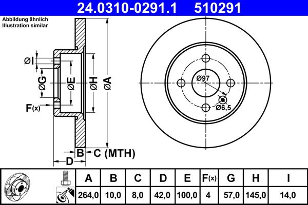 ATE 24.0310-0291.1 - Спирачен диск vvparts.bg