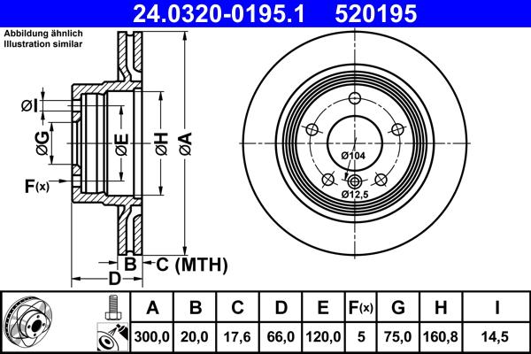 ATE 24.0320-0195.1 - Спирачен диск vvparts.bg