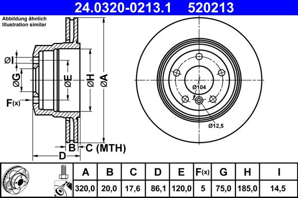 ATE 24.0320-0213.1 - Спирачен диск vvparts.bg