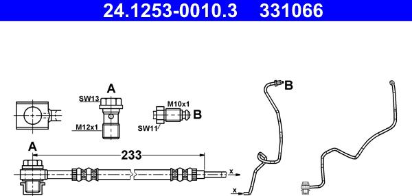 ATE 24.1253-0010.3 - Спирачен маркуч vvparts.bg