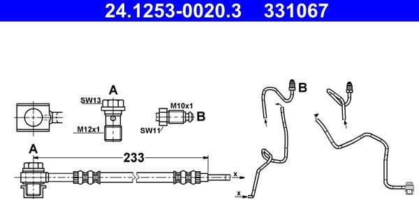 ATE 24.1253-0020.3 - Спирачен маркуч vvparts.bg