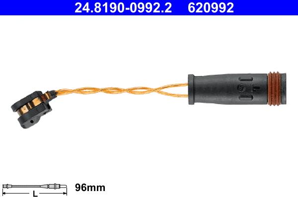 ATE 24.8190-0992.2 - Предупредителен контактен сензор, износване на накладките vvparts.bg