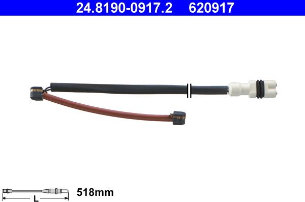 ATE 24.8190-0917.2 - Предупредителен контактен сензор, износване на накладките vvparts.bg