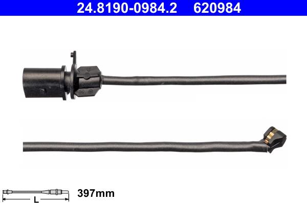 ATE 24819009842 - Предупредителен контактен сензор, износване на накладките vvparts.bg