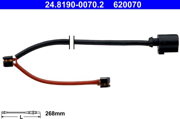 ATE 24.8190-0070.2 - Предупредителен контактен сензор, износване на накладките vvparts.bg