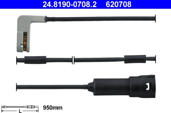 ATE 24.8190-0708.2 - Предупредителен контактен сензор, износване на накладките vvparts.bg