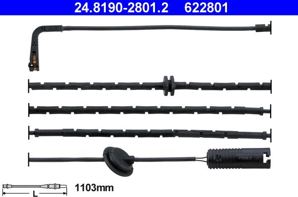 ATE 24.8190-2801.2 - Предупредителен контактен сензор, износване на накладките vvparts.bg