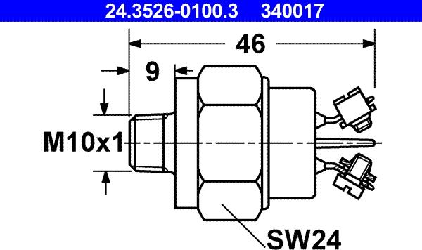 ATE 24.3526-0100.3 - Ключ за спирачните светлини vvparts.bg