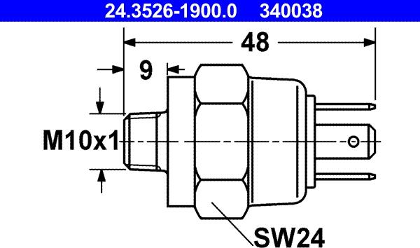 ATE 24.3526-1900.0 - Ключ за спирачните светлини vvparts.bg