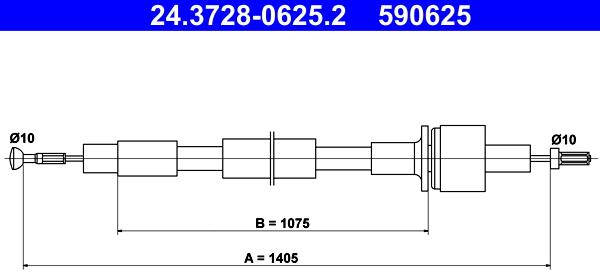 ATE 24.3728-0625.2 - Въжен механизъм, задействане на съединителя vvparts.bg