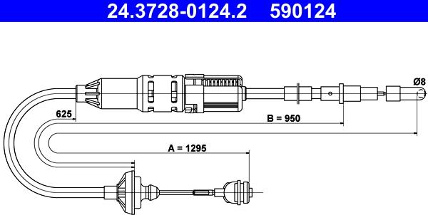 ATE 24.3728-0124.2 - Въжен механизъм, задействане на съединителя vvparts.bg