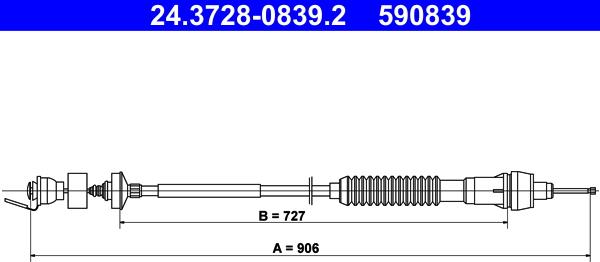 ATE 24.3728-0839.2 - Въжен механизъм, задействане на съединителя vvparts.bg