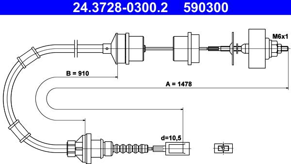 ATE 24.3728-0300.2 - Въжен механизъм, задействане на съединителя vvparts.bg