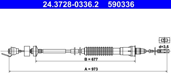 ATE 24.3728-0336.2 - Въжен механизъм, задействане на съединителя vvparts.bg