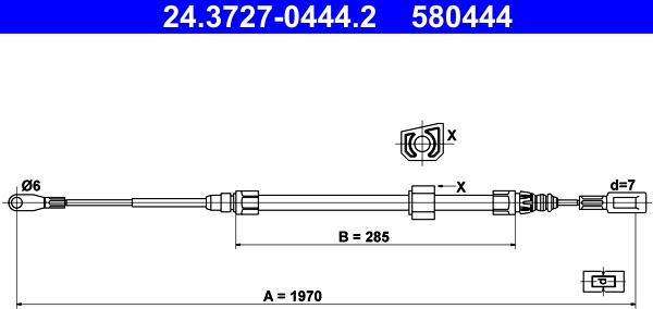 ATE 24.3727-0444.2 - Жило, ръчна спирачка vvparts.bg