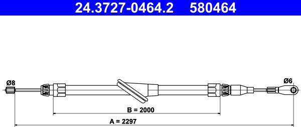 ATE 24.3727-0464.2 - Жило, ръчна спирачка vvparts.bg