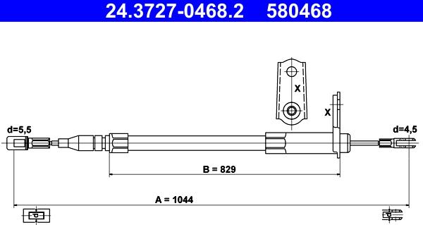 ATE 24.3727-0468.2 - Жило, ръчна спирачка vvparts.bg