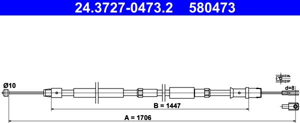 ATE 24.3727-0473.2 - Жило, ръчна спирачка vvparts.bg