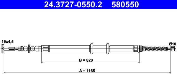 ATE 24.3727-0550.2 - Жило, ръчна спирачка vvparts.bg