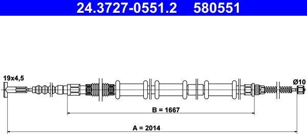 ATE 24.3727-0551.2 - Жило, ръчна спирачка vvparts.bg