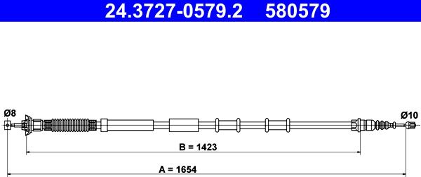 ATE 24.3727-0579.2 - Жило, ръчна спирачка vvparts.bg