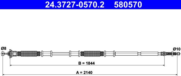 ATE 24.3727-0570.2 - Жило, ръчна спирачка vvparts.bg