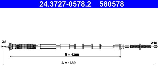 ATE 24.3727-0578.2 - Жило, ръчна спирачка vvparts.bg