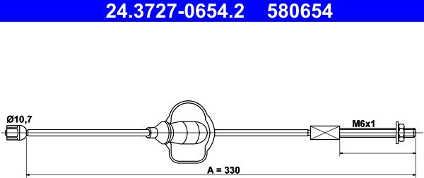 ATE 24.3727-0654.2 - Жило, ръчна спирачка vvparts.bg