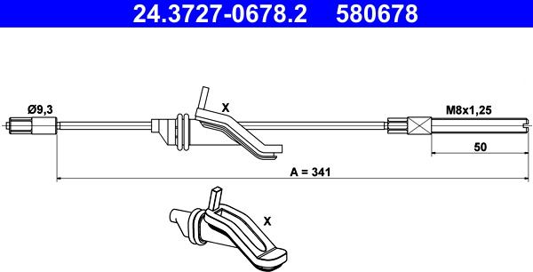 ATE 24.3727-0678.2 - Жило, ръчна спирачка vvparts.bg