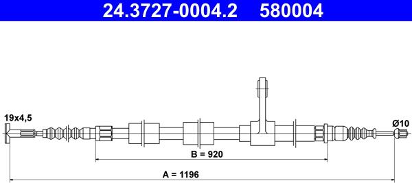 ATE 24.3727-0004.2 - Жило, ръчна спирачка vvparts.bg