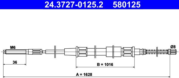 ATE 24.3727-0125.2 - Жило, ръчна спирачка vvparts.bg