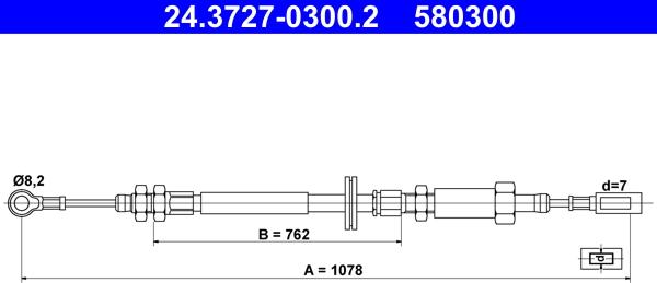 ATE 24.3727-0300.2 - Жило, ръчна спирачка vvparts.bg