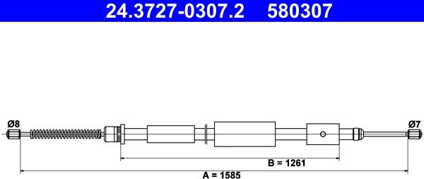 ATE 24.3727-0307.2 - Жило, ръчна спирачка vvparts.bg