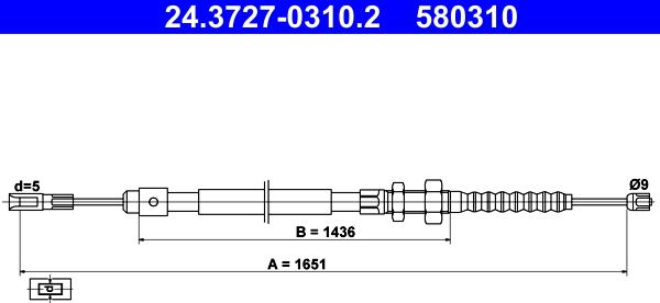 ATE 24.3727-0310.2 - Жило, ръчна спирачка vvparts.bg