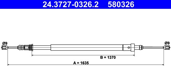 ATE 24.3727-0326.2 - Жило, ръчна спирачка vvparts.bg