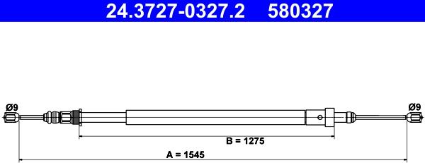 ATE 24.3727-0327.2 - Жило, ръчна спирачка vvparts.bg